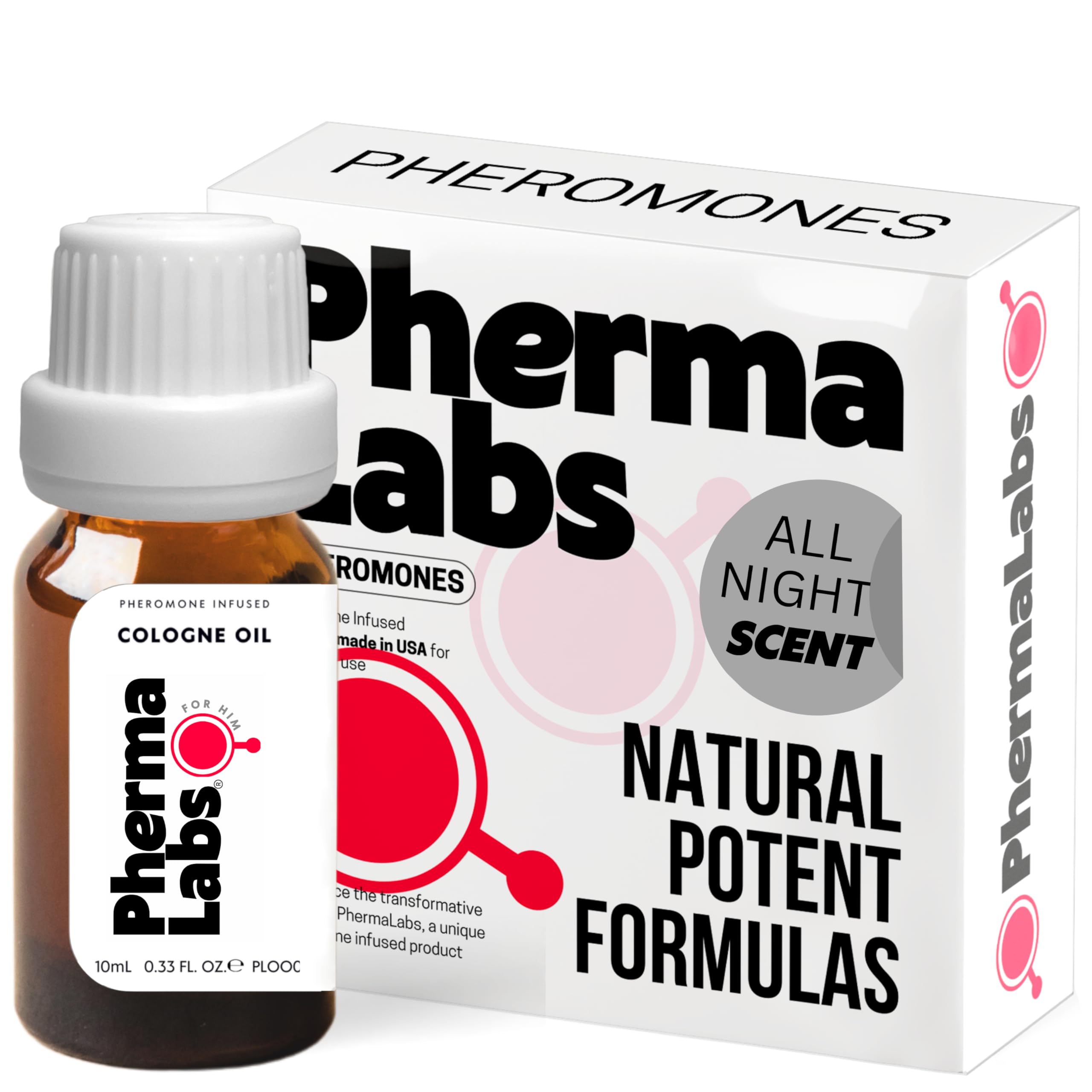 Pheromone Infused Cologne Oil for Him - 10 mL Bottle of Magnetic Charm (All Night Scent)