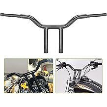 Mofun 12" Handlebar T Bar 1.25" Steel Pipe Compatible with Harley Dyna Low Rider Fat Bob Super Glide Street Bob 1996-2024, Sportster 1200 883, Softail Fat Boy Heritage Classic, Gloss Black