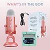 Logitech G Blue Yeti USB Microphone for Recording, Streaming, Gaming, Podcasting on PC and Mac, Condenser Mic for Laptop or Computer with Blue VO!CE Effects, Adjustable Stand - Pink