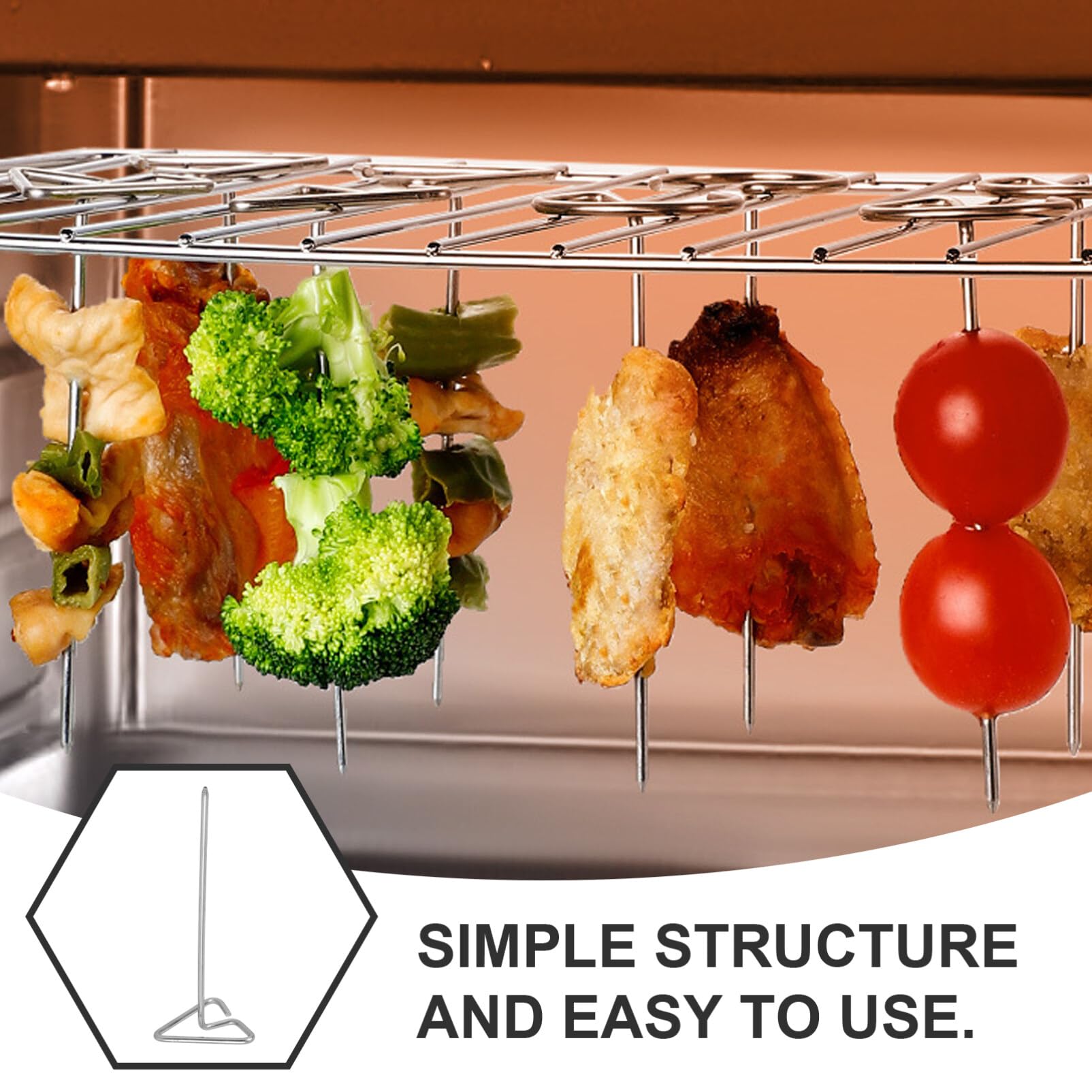 Rastrelliera Per Kebab In Acciaio Inox - Supporto Verticale Per Spiedini Da Barbecue (2 Set) - Foto 12