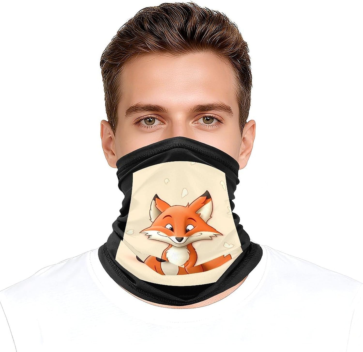 Cartoon Fox Neck Gaiter Face Mask UV Protection for Men Women, Breathable Quick Dry Face Cover Bandana Outdoor Sports Balaclava Wind-Proof for Hiking Skiing Motorcycle Cycling
