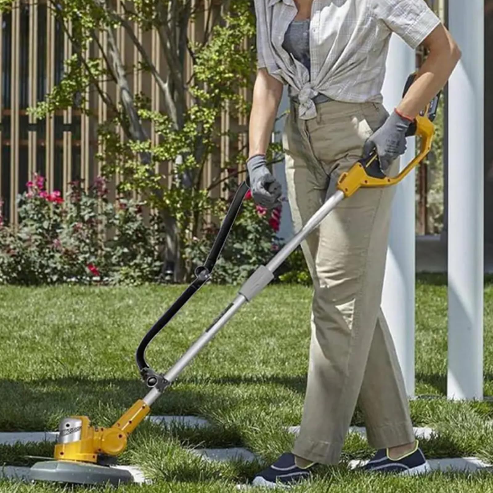 Poignée de Coupe-Herbe, Poignée Ergonomique de Coupe-Bordure Universelle Poignée de Désherbage en Acier Inoxydable Extension de Poignée de Désherbage pour Poignée de Machine de Soin de Pelouse