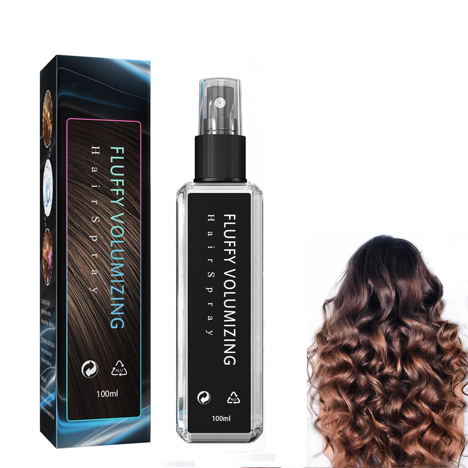Grospe Fluffy Volumizing Hair Spray, Extra-Volume Magic Hair Spray, Long-lasting Instant Volumizing with Non-Greasy & Non-Sticky Formula, Suitable For