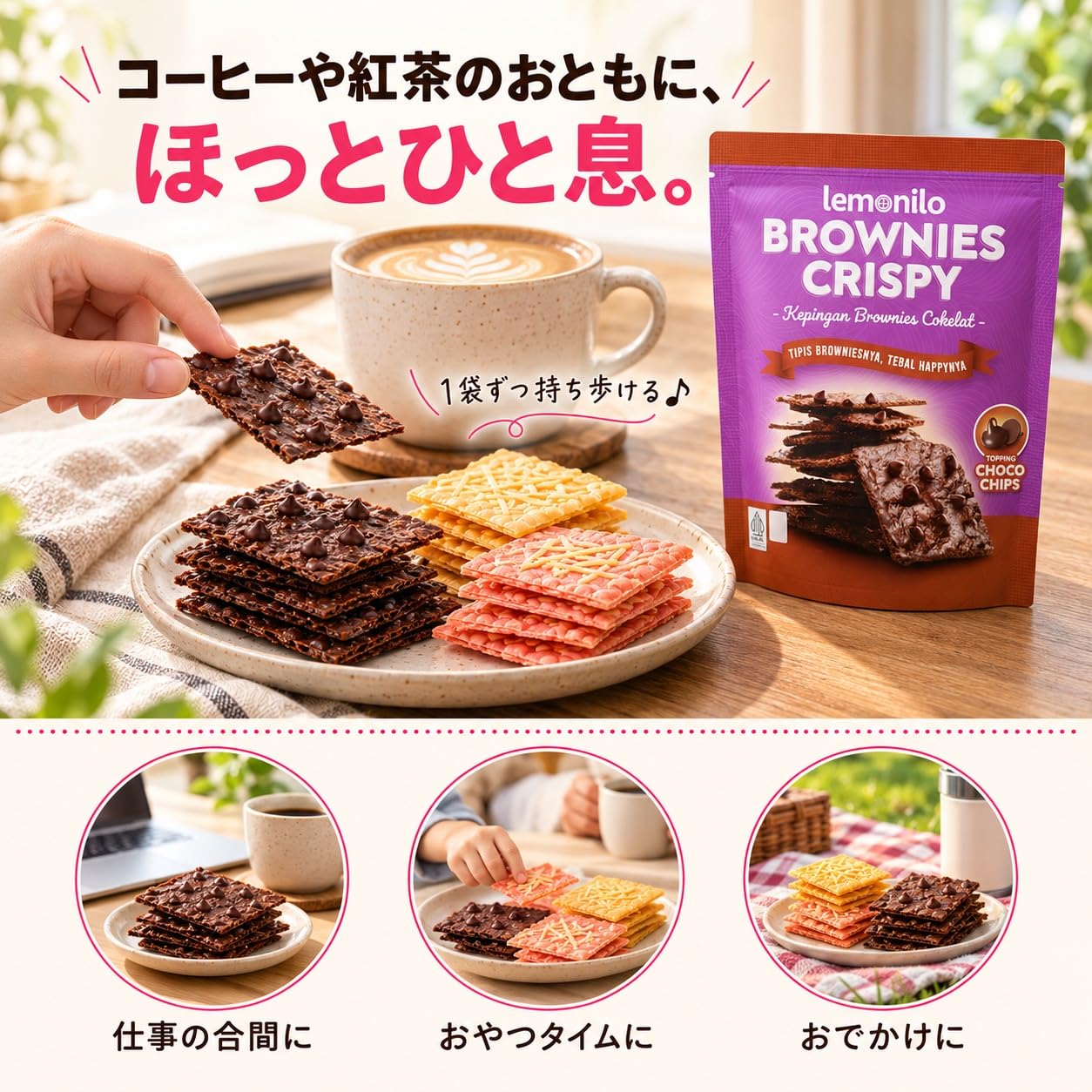 Amazon.co.jp: Lemonilo レモニロ クリスピーブラウニー 3種アソート 3