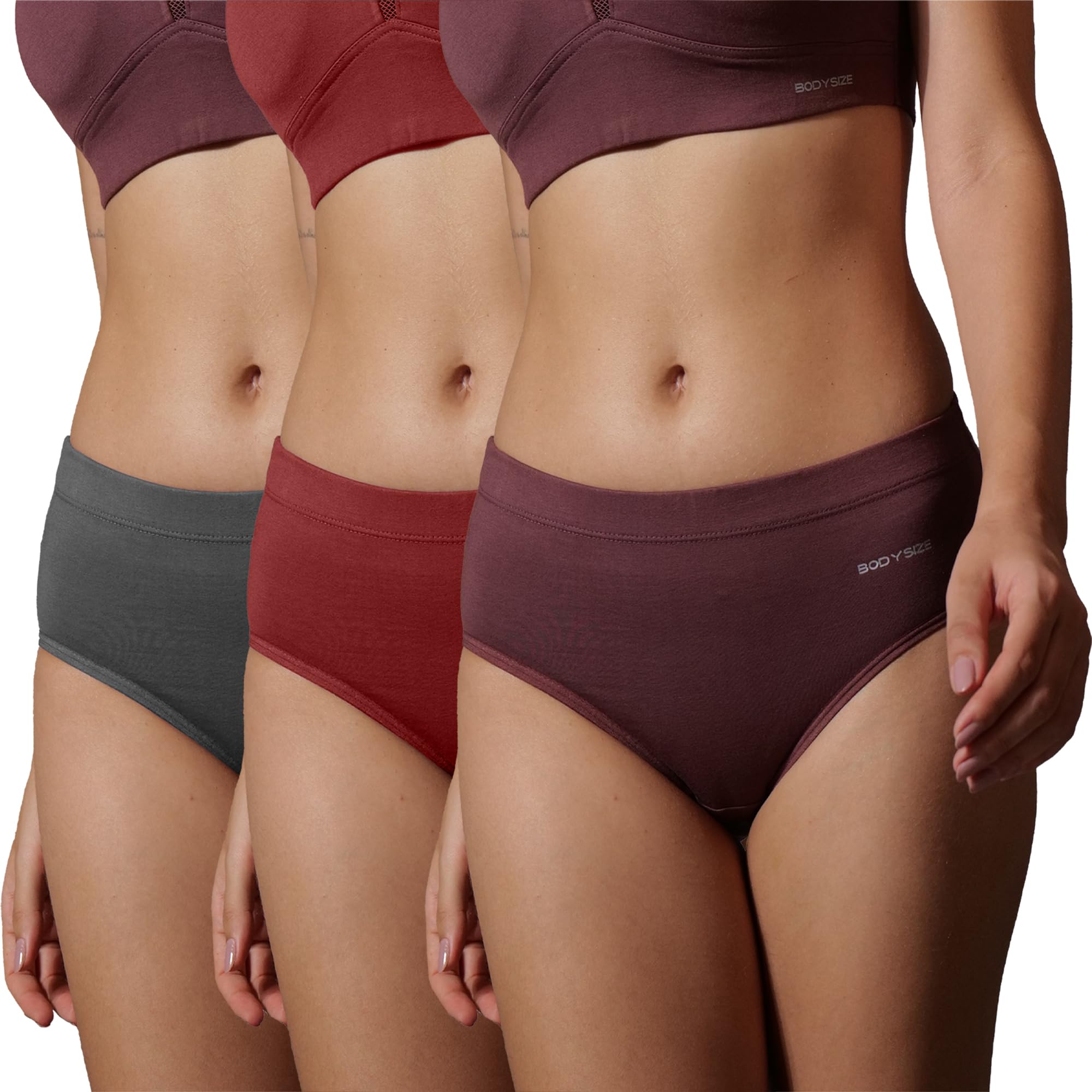 Women Mid-Waist Hipster Cotton Lycra Panties | Sweat Proof, Anti-Microbial Layer, Soft Stretch Underwear | Comfortable Everyday Innerwear (Pack of 3) (JENSY)-image-25