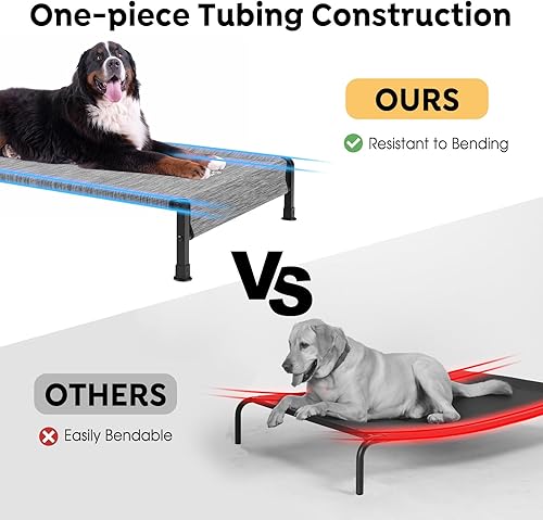 Miniatura 2 de Veehoo CWC2433 - Cama fresca para perros para exteriores, cama elevada para mascotas con malla Teslin lavable y transpirable, pies de silicona