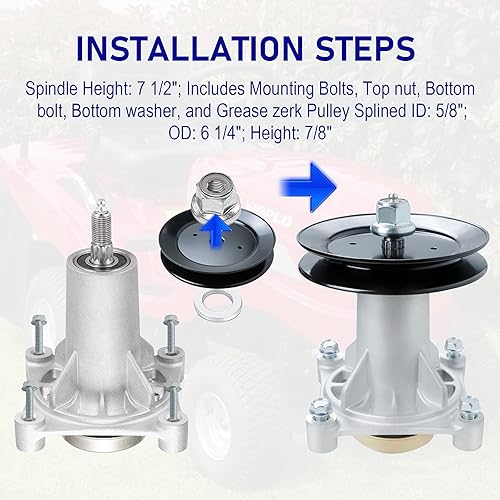Miniatura 32 de Youxmoto 2 unidades de husillo 187292 192870 apto para AYP, apto para Husqvarna 532187292 539112057 587125401 587253301 587819701, para cubierta
