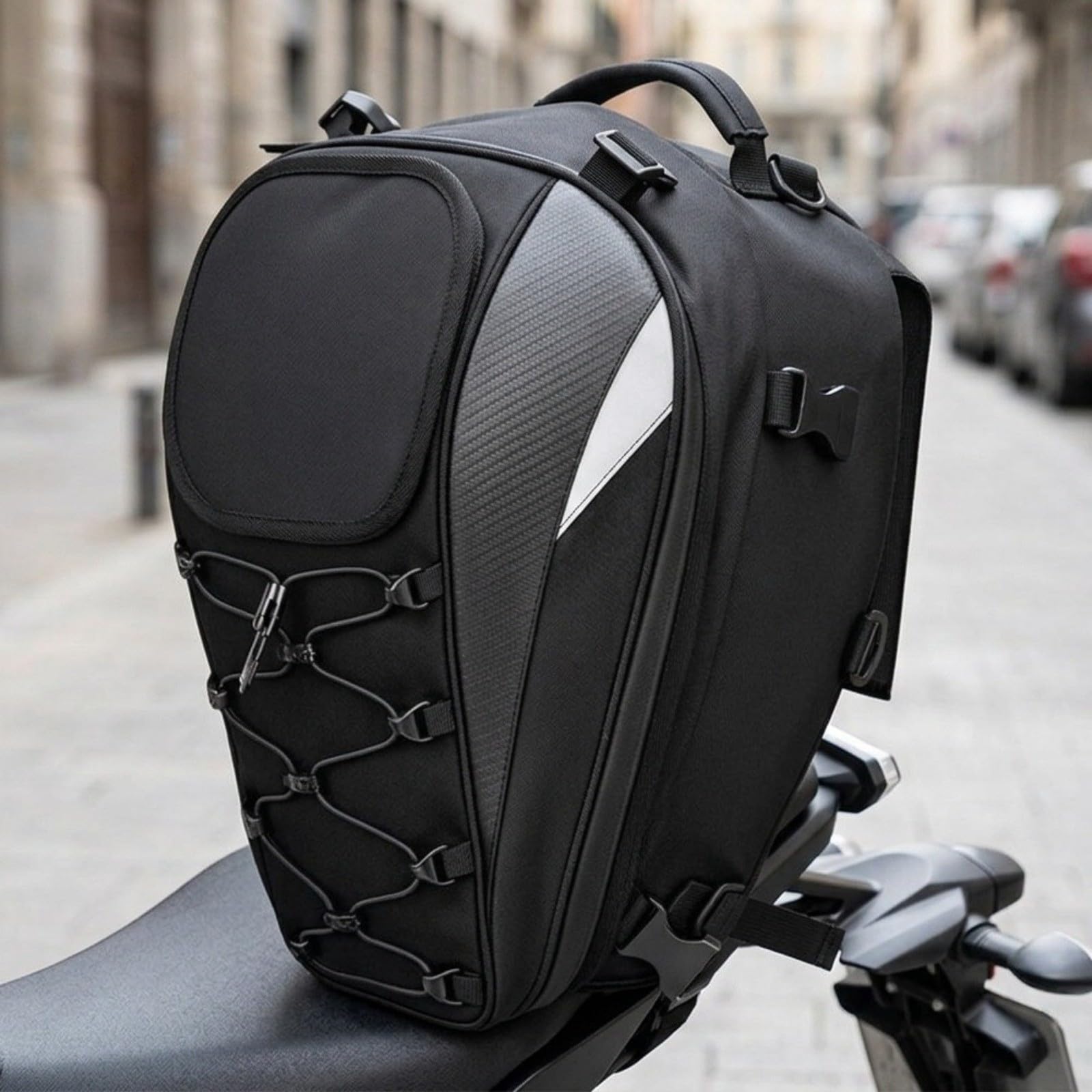Bolsa trasera impermeable para motocicleta con cubierta de lluvia