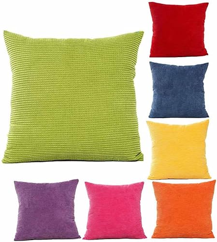 Miniatura 2 de Funda de cojín cuadrada decorativa de pana suave para el hogar, dormitorio, automóvil, decoración del hogar para sofá, cama, silla, 18 x 18 pulgadas