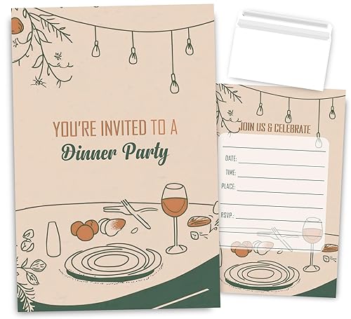 Dinner Birthday Party Invitations, Dinner Party for Birthday, 30 Sets