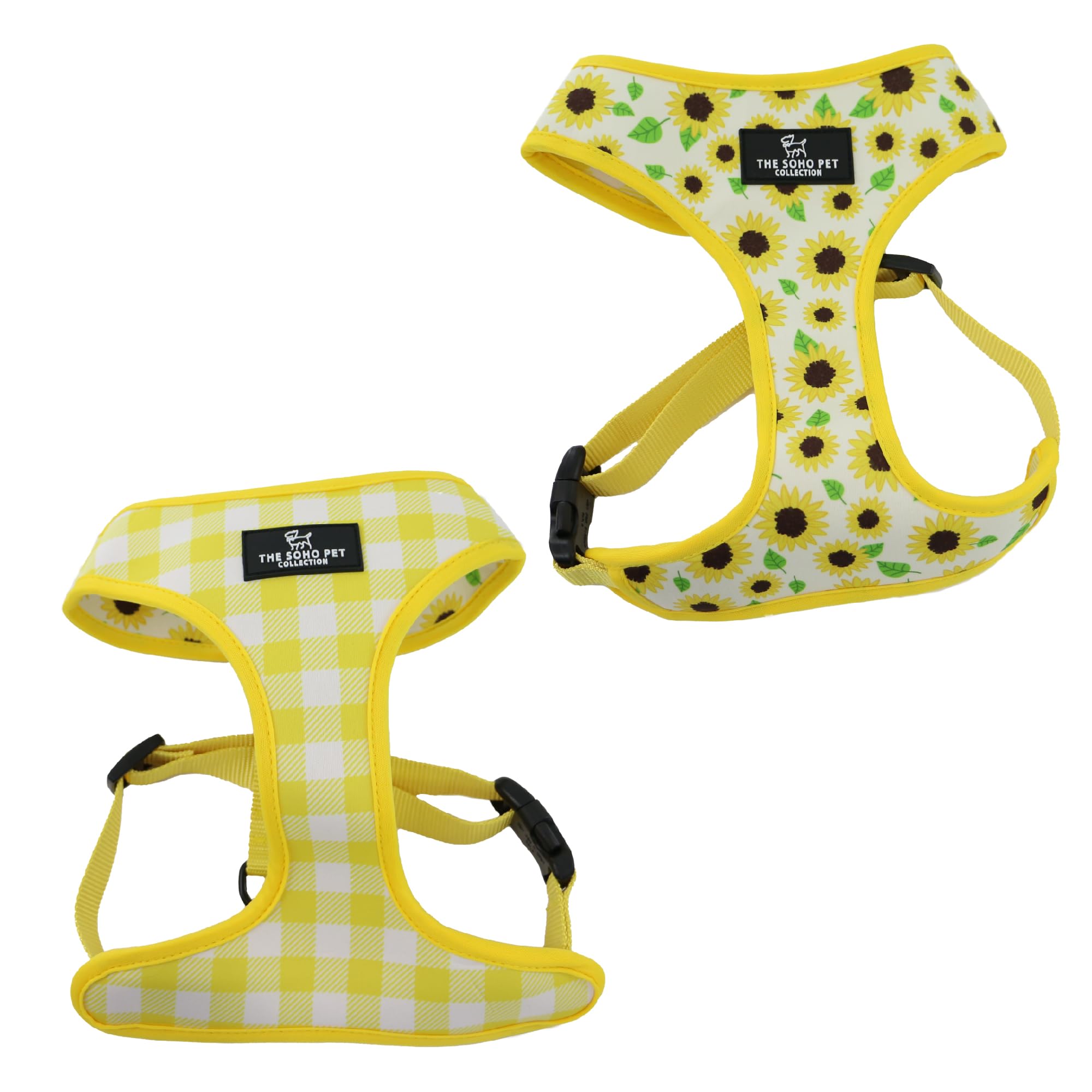 Ancol Sunflower Reversible Dog Harness in Yellow Check, Comfortable Weatherproof Pet Accessory