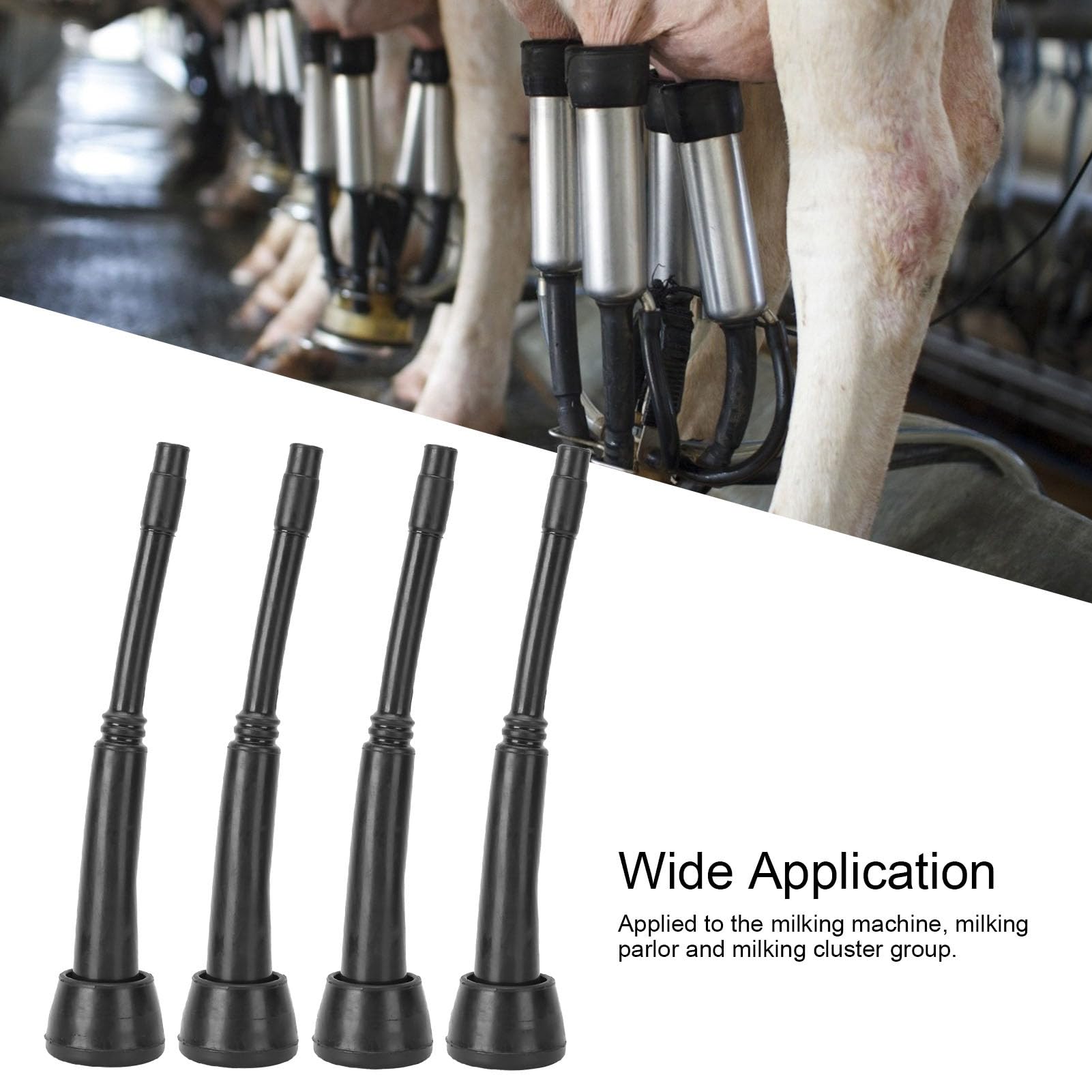 GYZOUKA 4PCS Milking Liners 11.5in Total Length Food Grade Rubber Teat Cup Liners for Cows & Goats