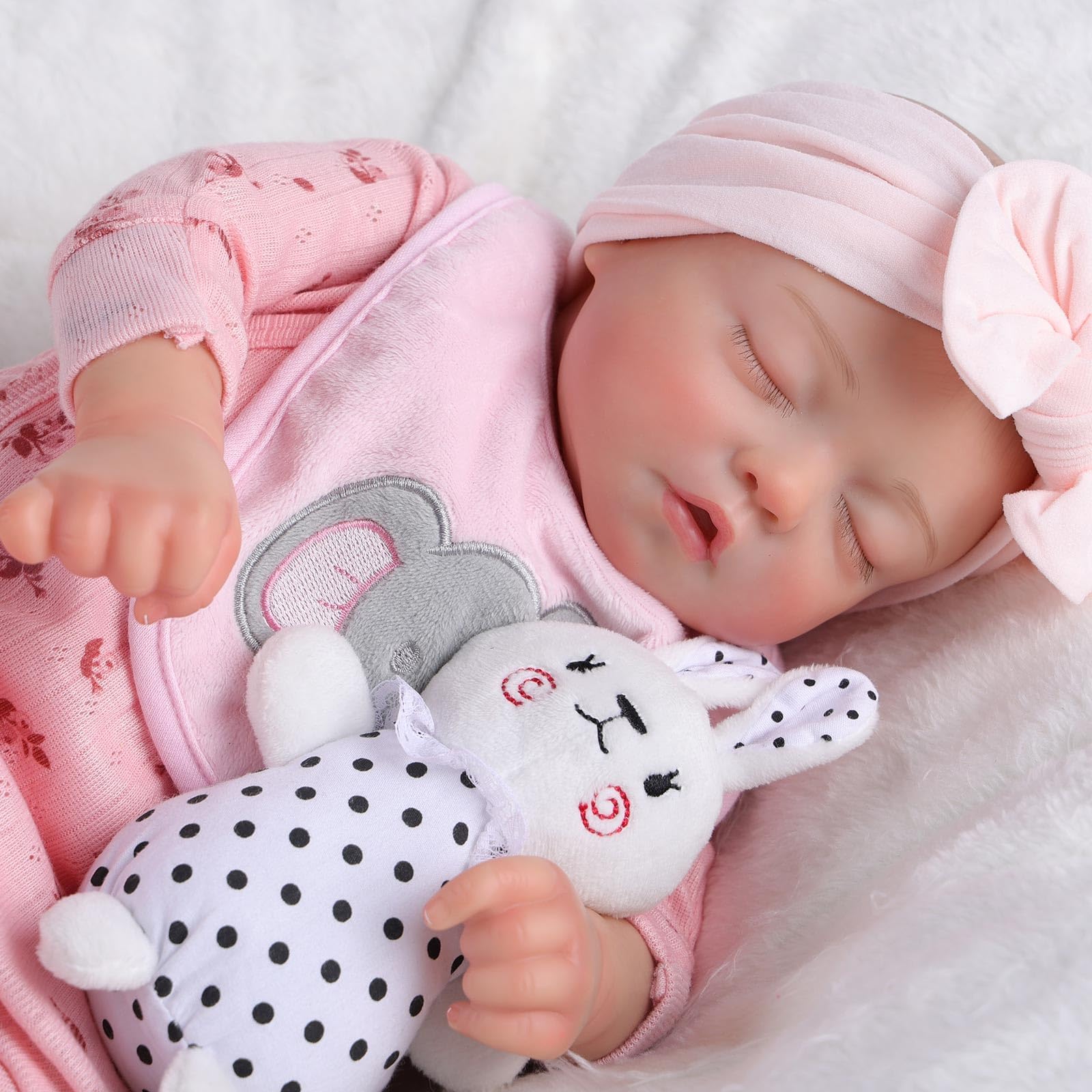 BABESIDE Reborn Baby Dolls Girl, 17 inch Realistic Baby Doll Soft Vinyl Silicone Real Life Like Looking Newborn Dolls - Image 4