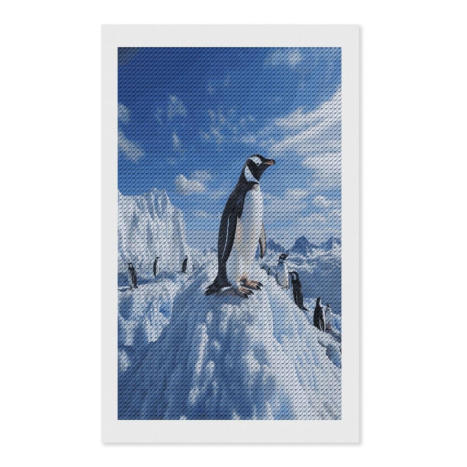 FekiLoot Snow Mountain Penguin Diamond Art Kits for Adults Diamond Painting Kits for Beginners DIY Diamond Art Kits Round Full Drill Diamond Dot Gem Painting for Home Wall Decor Gift 12"x20"