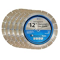 Vista 45 de Hoja de sierra de diamante segmentada de 7 pulgadas para hormigón, ladrillo, bloque y mampostería, altura de segmento de 10 mm, buje de 7/8 pulgadas