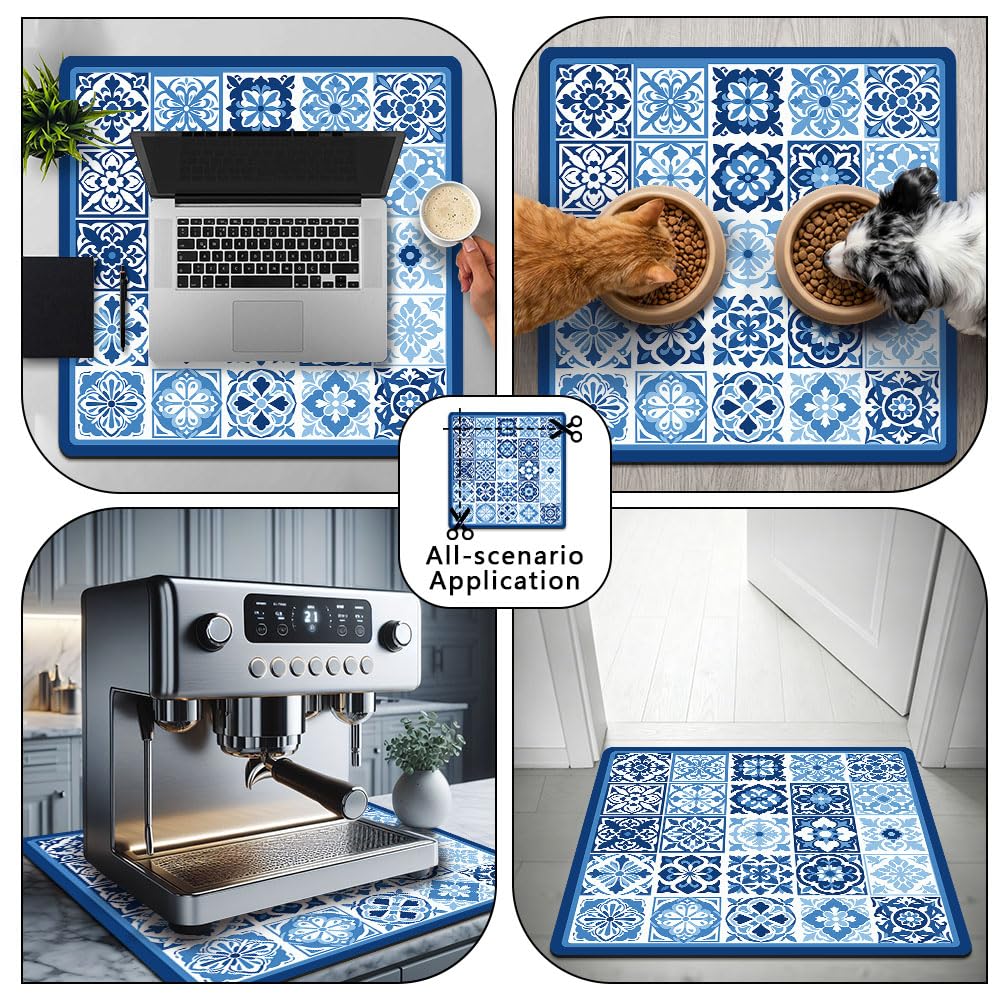 2 piezas azulejos mexicanos lavadora secadora cubierta para la parte superior de la secadora protección de superficies estera antideslizante lavadora protector de polvo para el hogar