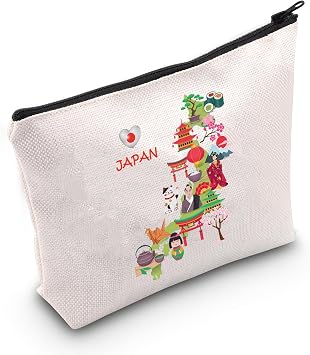 MEIKIUP Japan Travel Cosmetic Bag Souvenir for Beloved Tokyo Travel Souvenir Vacation Gift Lover Gift Map Japan Bag2