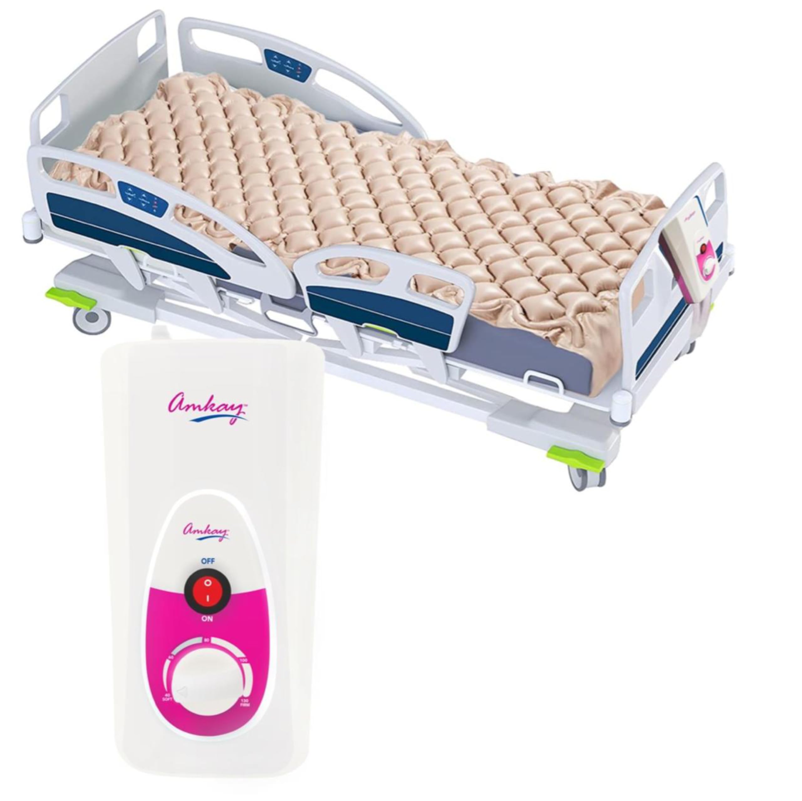 AMKAY Anti-Decubitus Air Mattress with Electric Pump for Bedsore Prevention – Alternating Pressure Medical Grade Bubble Pad for Patients, Beige - 1 Year Replacement Warranty-picture-19