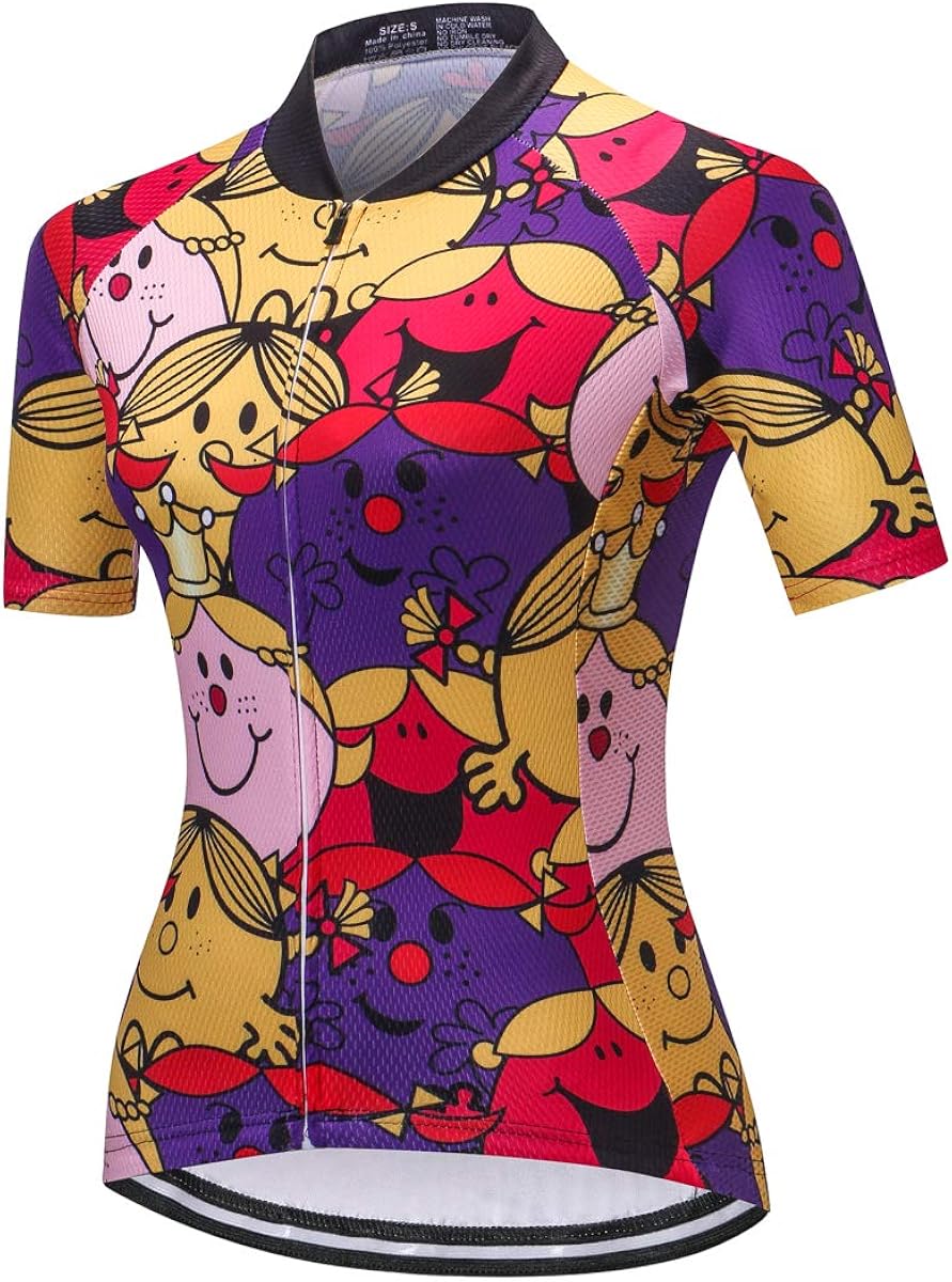 Women's Cycling Jersey Tops Summer Short Sleeve Full-Zip Clothing Bike Shirt : Sports & Outdoors