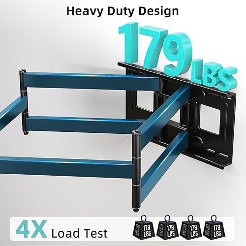 Miniatura 3 de HCMOUNTING Soporte giratorio para TV de movimiento completo, inclinación y extensión para TV grande de hasta 90 pulgadas, soporte de TV resistente