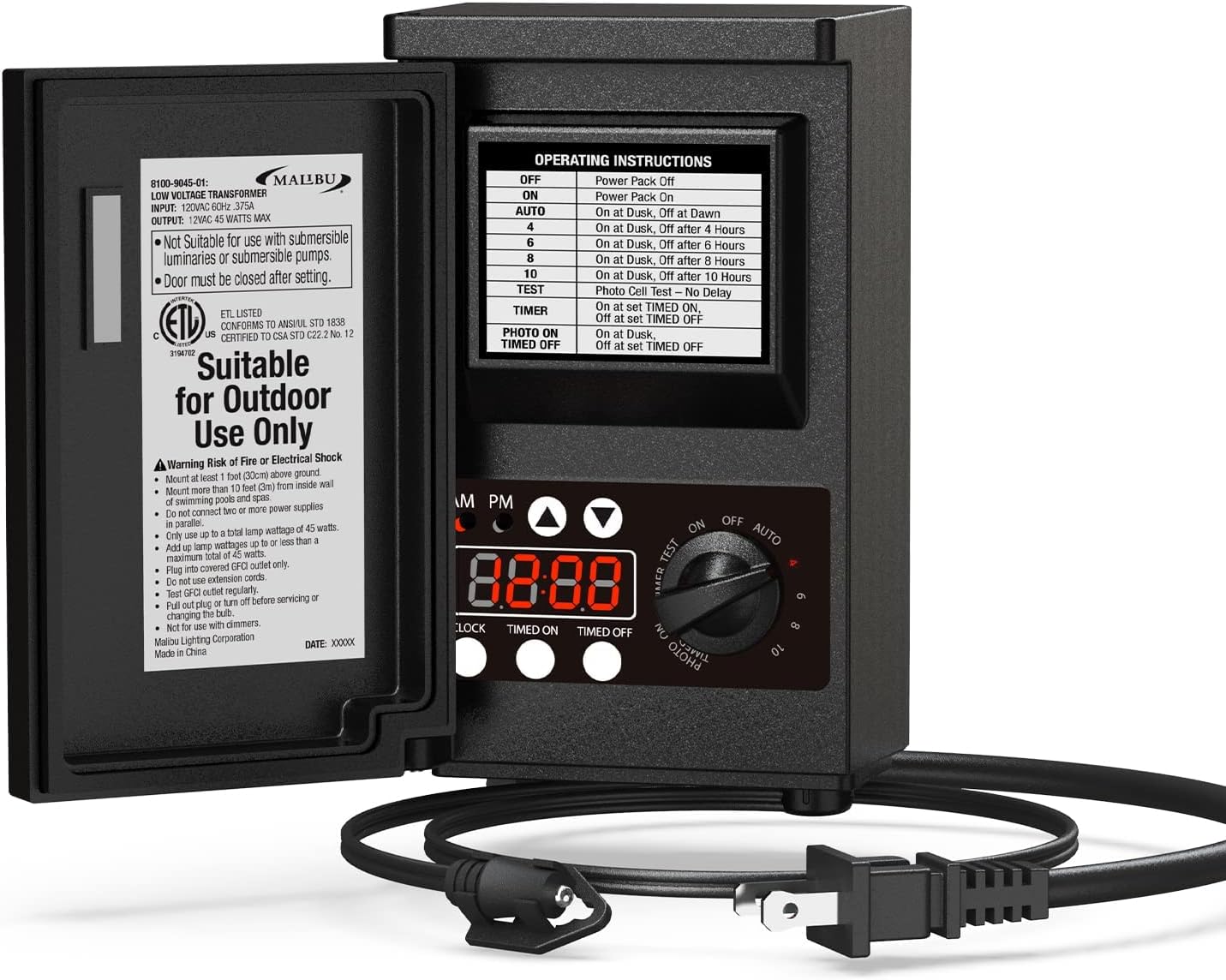 Malibu Low Voltage Landscape Transformer 45W Low Voltage Landscape