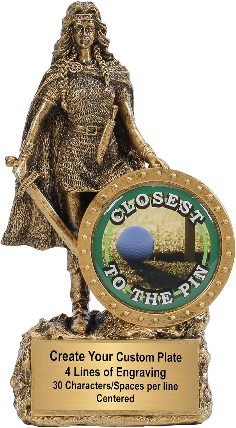 Decade Awards Female Champion Trophy - Custom Engraved Woman Warrior Award with Optional Inserts - Customize Now (6.75 Inch)