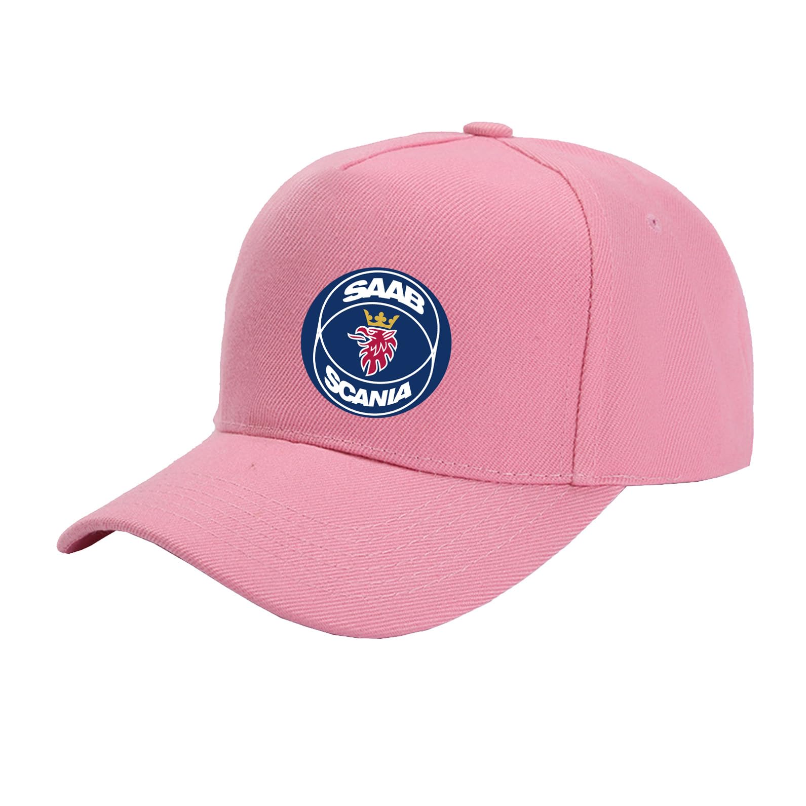 Fbwzsag Unisex Pink Color Baseball Cap Printed Ball Cap For Saab Breathable Plaintone Trucker Hat Sportstyle Dad Hat Adjustable Lightweight Snapback Hat-||One Size