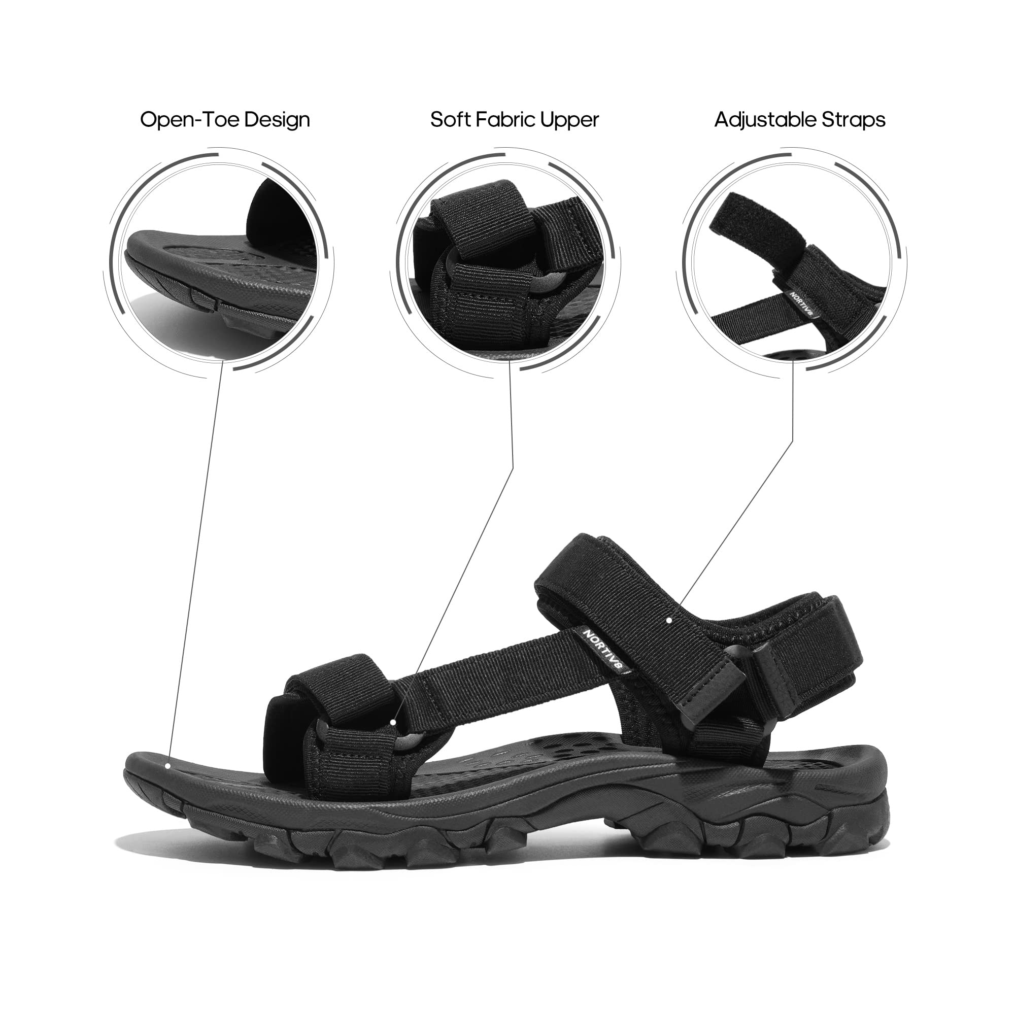 Nortiv 8 Męskie sportowe sandały outdoorowe, codzienne letnie sandały plażowe