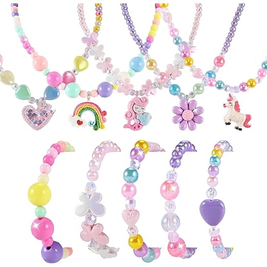 Kids Jewelry for Girls, Necklaces, Rings, Bracelets, Little Girls Jewelry Kids Necklace Rings for girls, Kid Bracelets Necklace Birthday Gift Age 2 4 6 8