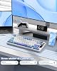 Teclado gamer inalámbrico Womier DK75 75%, cremoso, azul | tri-modo 2.4GHz/USB-C/BT5.0 de membrana silenciosa, retroiluminación RGB, pantalla OLED, perilla multimedia, anti-ghosting, Mac/Windows 5