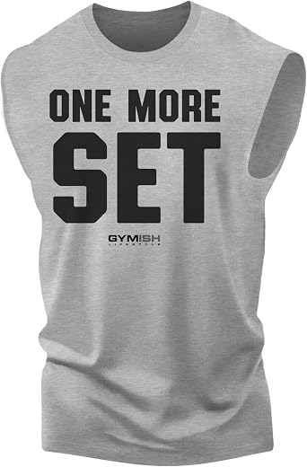 Gymish Lifestyle One More Set Tank Top for Men - Motivational Workout Gym Apparel - SM - 3XL