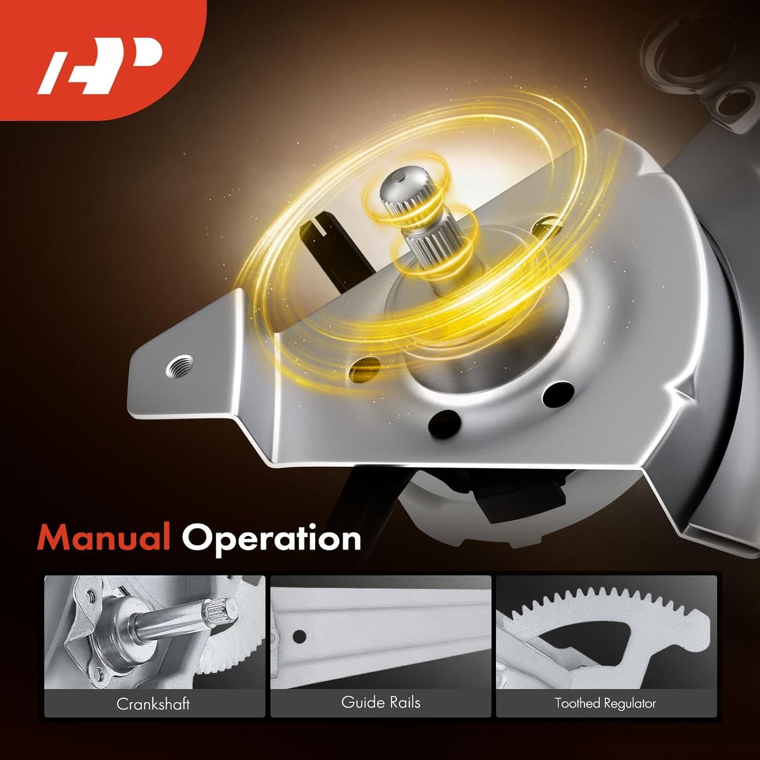 A-Premium Manual Window Regulator Compatible with Toyota Yaris 2007-2012, Sedan, Rear Left Driver Side