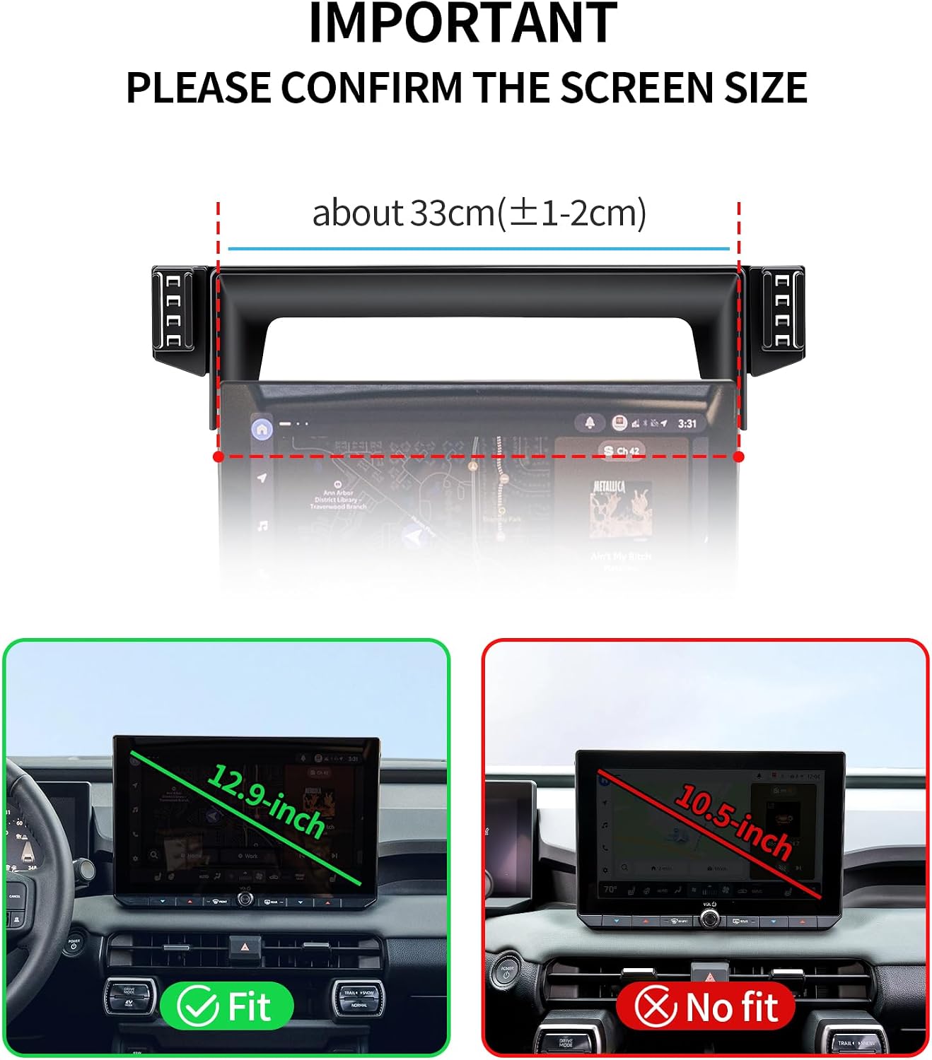 Car Phone Holder for Toyota RAV4/Hybrid 2026 12.9" Screen Magsafe Mount image 3