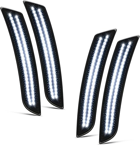 NEIFILES Luces LED blancas con marcador lateral para Chevy Camaro 2016-2023, parachoques delantero y trasero, lámparas ahumadas, lente ahumada,