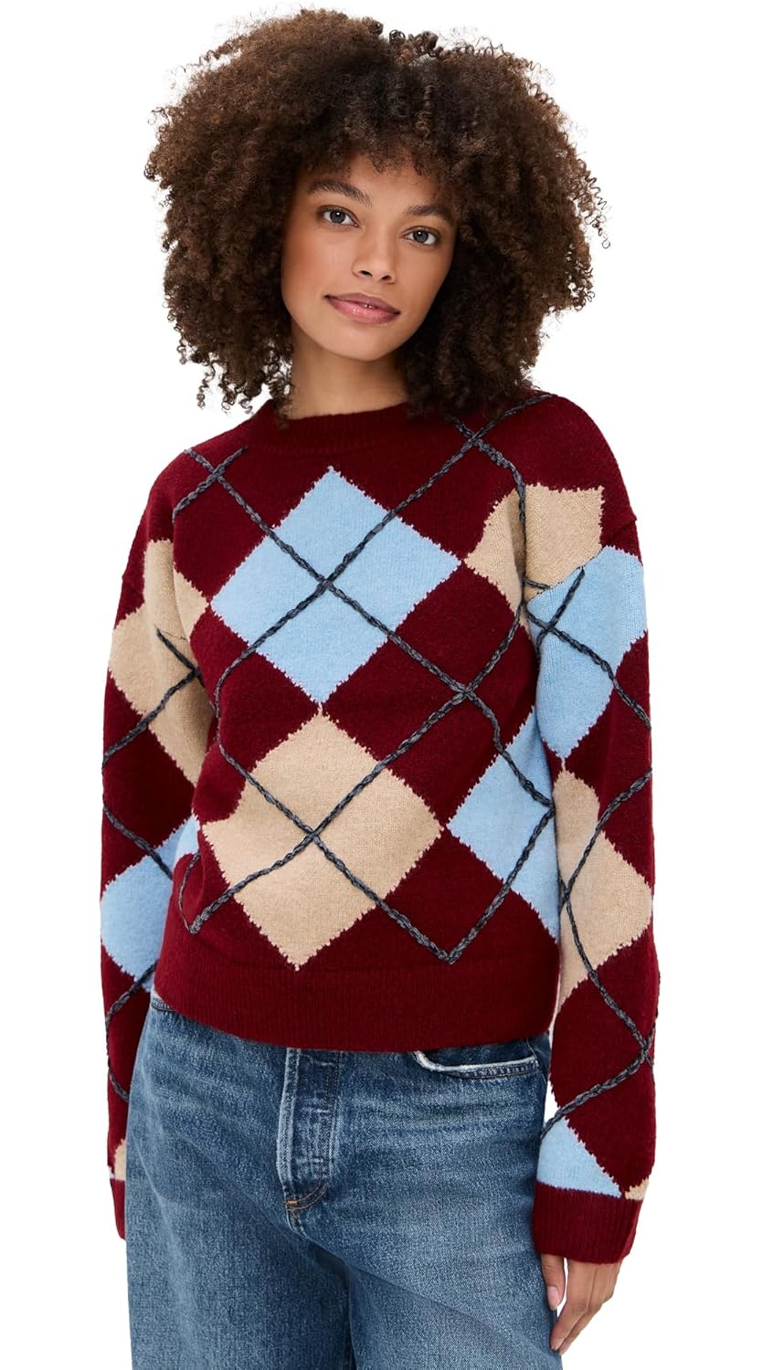 English Factory Womens Argyle Sweater
