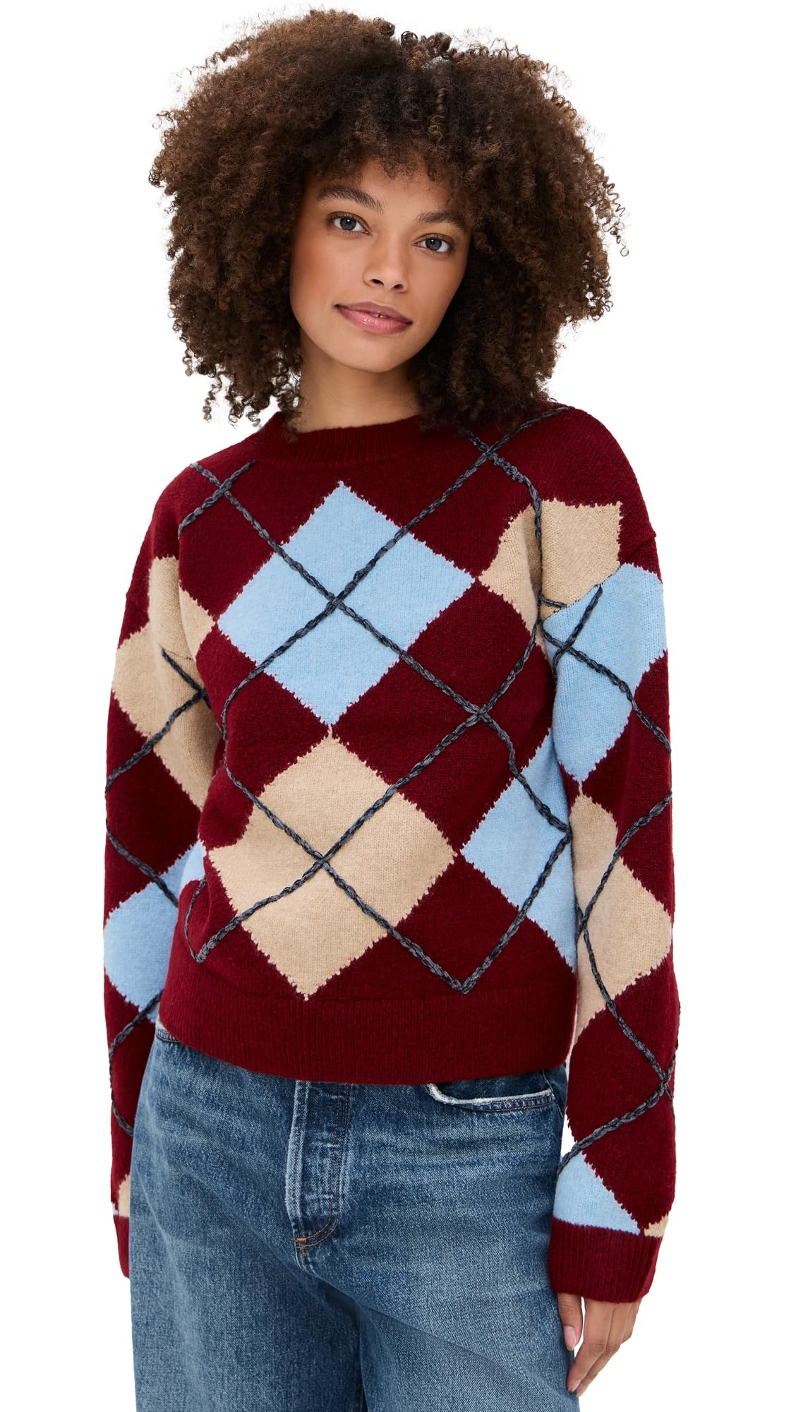English Factory Womens Argyle Sweater