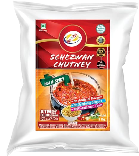 Am 2 Pm - Schezwan Chutney Fresh Ingredients Spicy Chinese Stir-Fry Schezwan Sauce Dipping Sauce - 1Kg