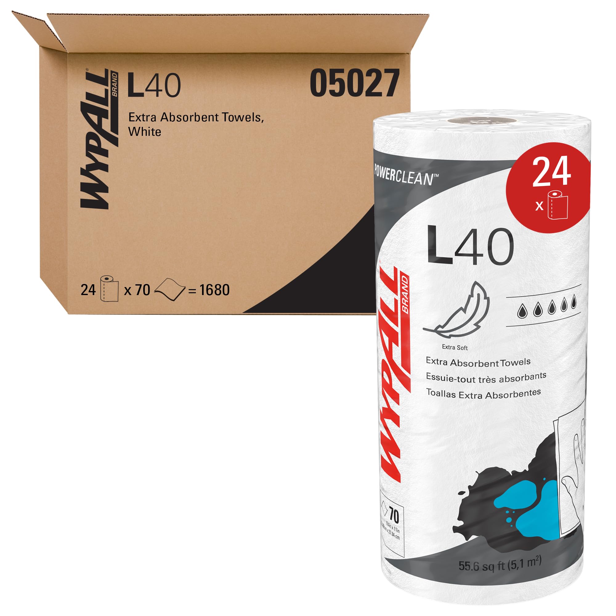 Amazon.com: WypAll PowerClean L40 Cloths Extra Absorbent Wipes