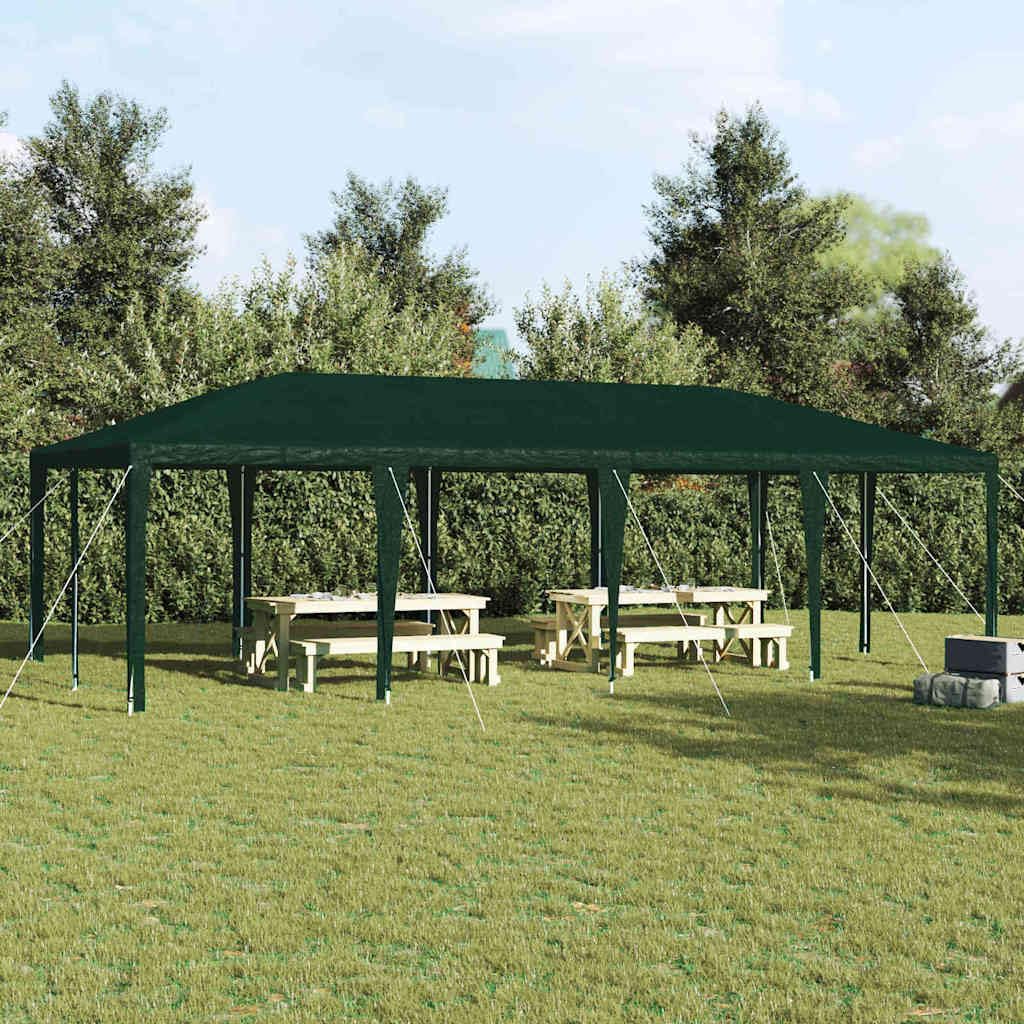 Tenda per Feste da Giardino Verde, Gazebo in Acciaio 8x4 m | Ampio tendone pieghevole in polietilene per eventi all'aperto e terrazze, crea comode zone d'ombra.