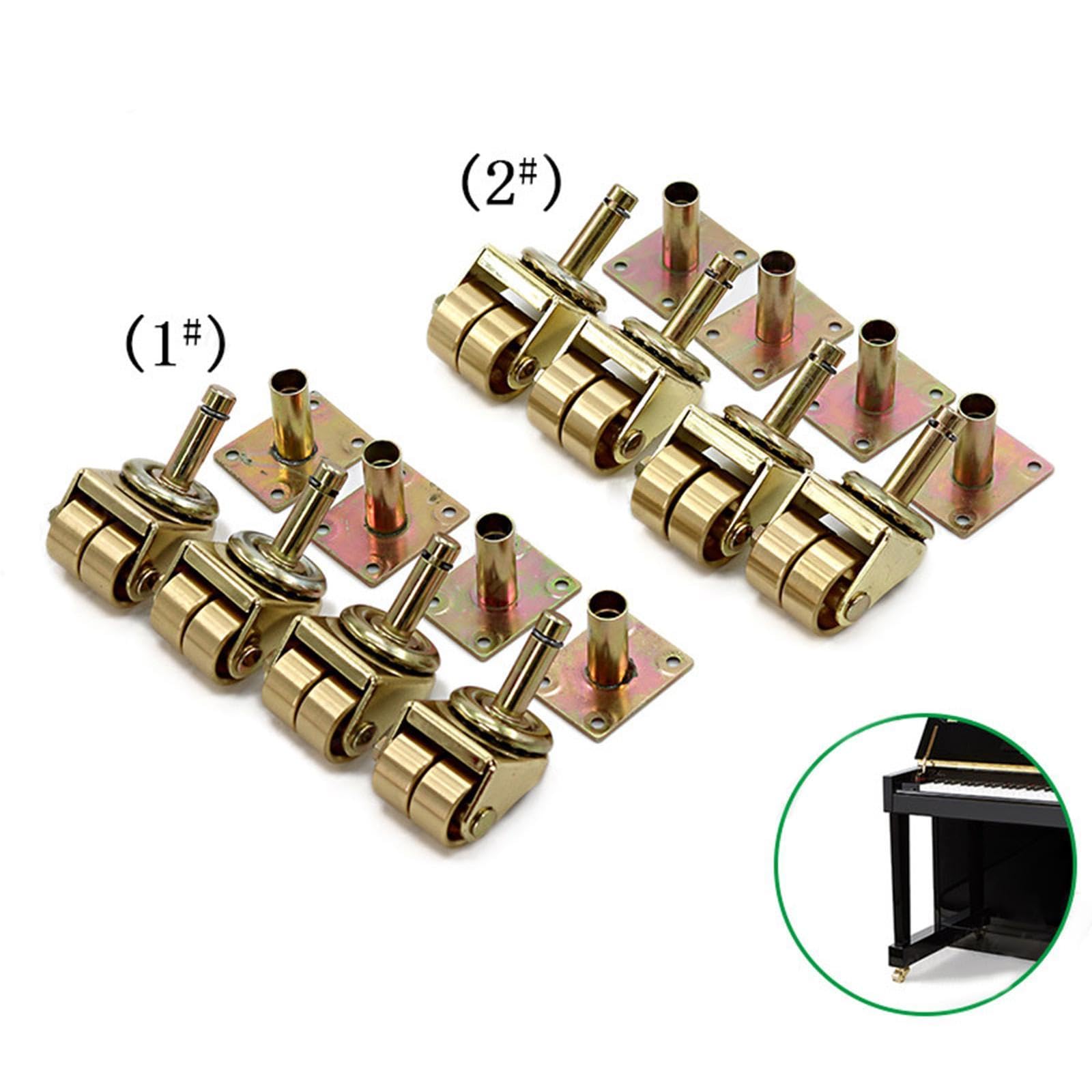 Set di 4 Ruote di Ricambio per Pianoforti Verticali, Facili Da Installare, in Ottone Resistente, Stile Antico, Style a