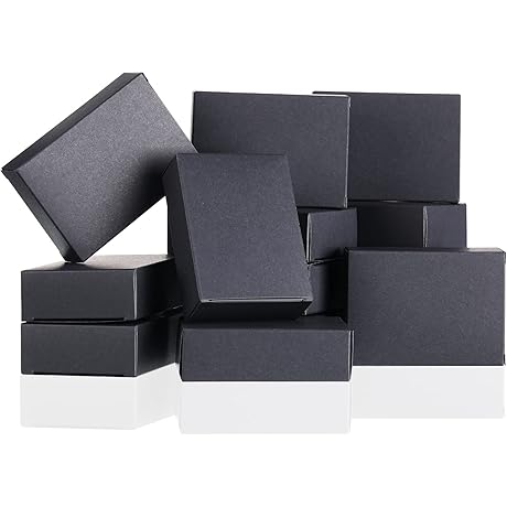 Gersoniel 100Pcs Kraft Black Soap Boxes No Window