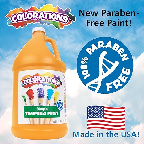 Miniatura 2 de Colorations Pintura de témpera sin parabenos para niños, 1 galón, azul vibrante. No tóxica y fabricada en los Estados Unidos, imprescindible para el
