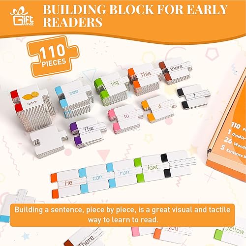 Miniatura 5 de GiftAmaz 145 piezas de construcción de oraciones para niños rompecabezas de juegos de palabras vistas educación especial imprescindible en el aula