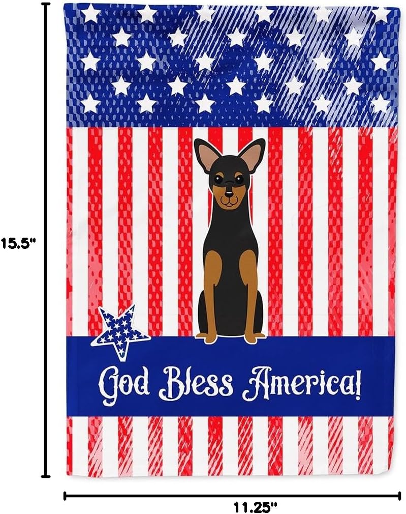 Caroline's Treasures BB3023GF Patriotic USA Manchester Terrier Garden Flag Mailbox Flag Decorative Yard Flag Banner Outside Patio Artwork Yard Flower Beds, Garden Size, Multicolor