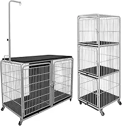 Kit Canil Gaiola 3 Lugares E Canil C/Mesa De Tosa Pet Shop