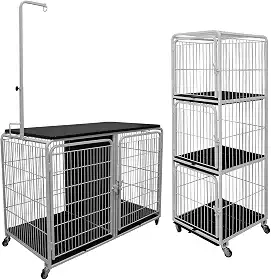 Kit Canil Gaiola 3 Lugares E Canil C/Mesa De Tosa Pet Shop