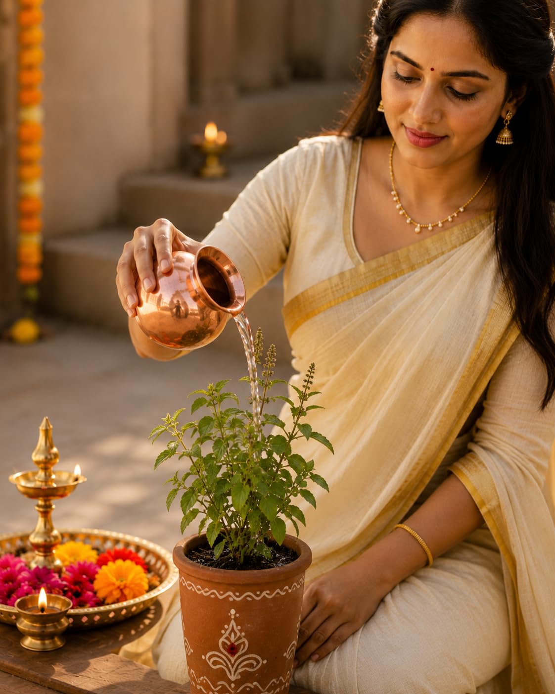 100% Pure Copper Kalash for Puja, 300ml Copper Lota for Pooja, Kalasam Chembu for Temple Rituals, Water Offering Pot, Traditional Puja Kalash for Karwa Chauth, Navratri, Vastu & Daily Worship-image-24