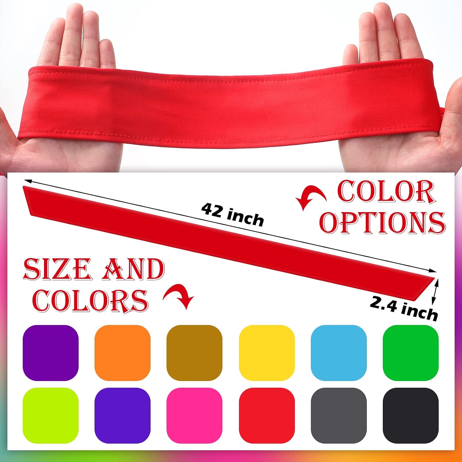 12 Pack Tie Headbands Bulk for Men Women Sports Athletic Tennis Head Band Ninja Karate Headbands Adjustable Elastic Bandana Sweatbands Hair Wrap Bands for Basketball Running Workout
