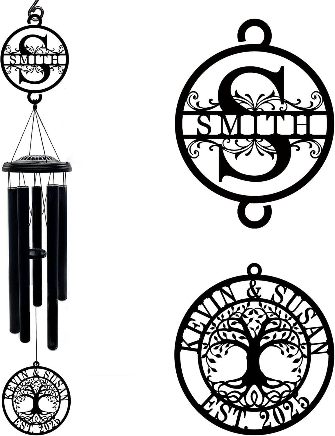 Personalized Wind Chimes, Custom Wind Chimes for Wedding Gifts, Memorial Gifts, Anniversary Gifts, Gifts for Husband, Wife, Dad, Mom