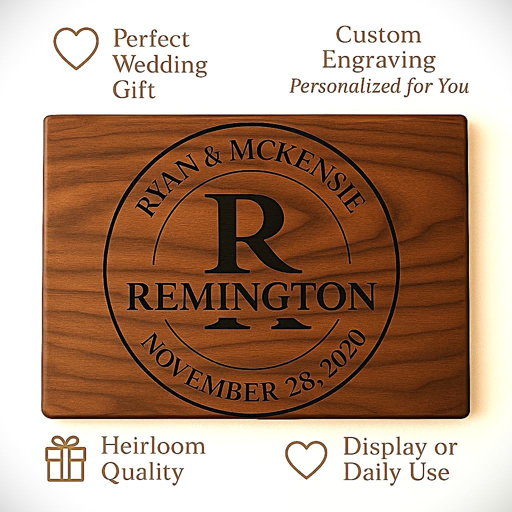 USA Handmade Personalized gifts - Custom Cutting Board - Gift for Wife or Husband, or Couples Gifts, Wedding Gifts for him, or her!